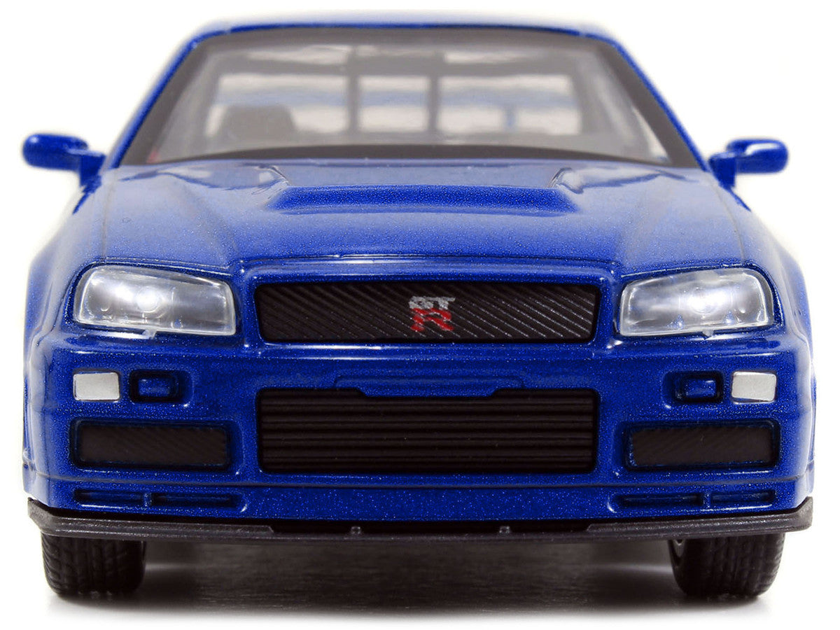 Brian's Nissan Skyline GT-R (R34) RHD (Right Hand Drive) Blue Metallic "Fast & Furious" (2009) Movie "25 Years of Fast & Furious" Series 1/32 Diecast Model Car by Jada LuxuryLifeWay Online Store