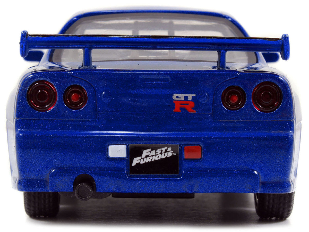 Brian's Nissan Skyline GT-R (R34) RHD (Right Hand Drive) Blue Metallic "Fast & Furious" (2009) Movie "25 Years of Fast & Furious" Series 1/32 Diecast Model Car by Jada LuxuryLifeWay Online Store