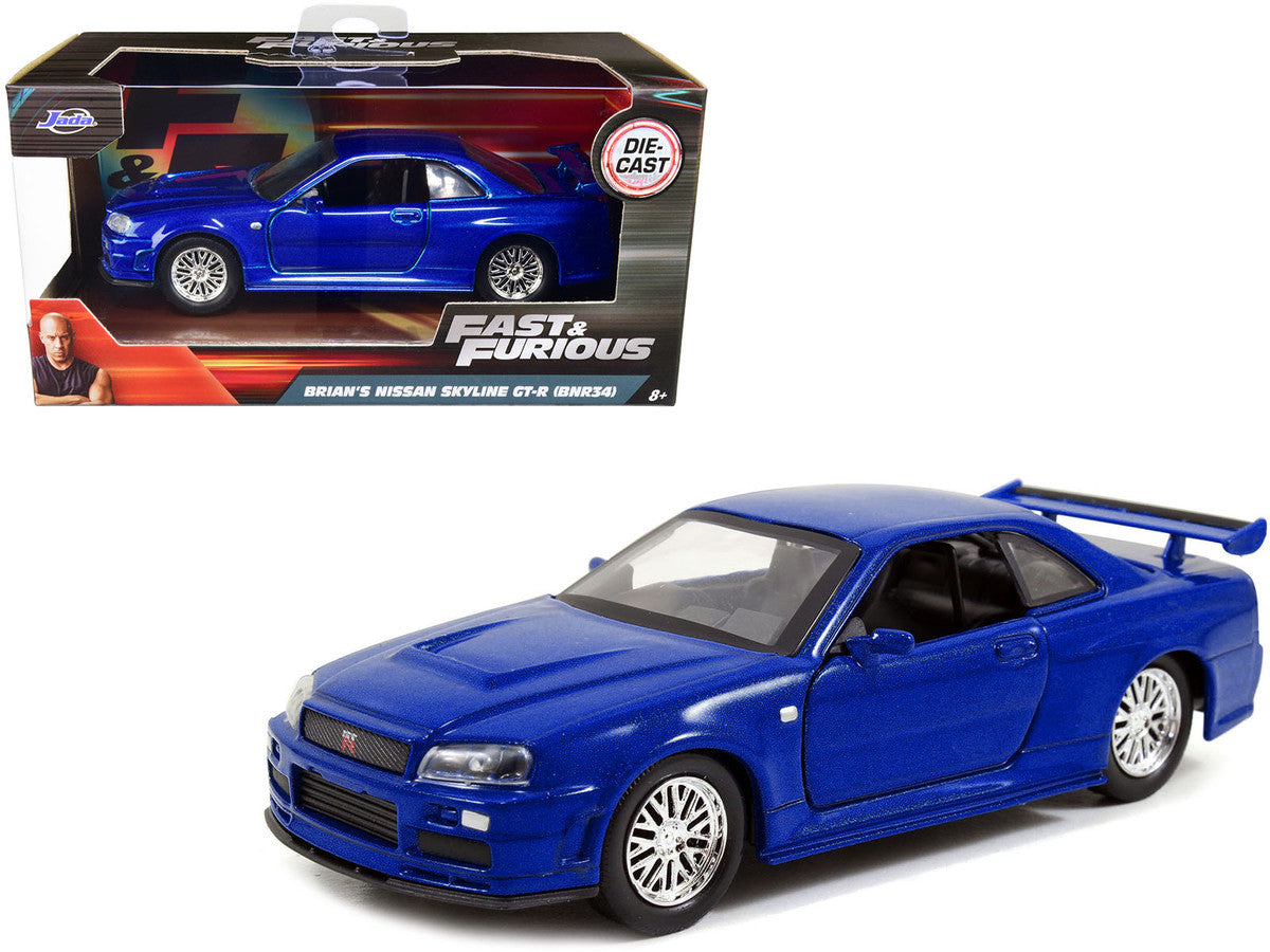 Brian's Nissan Skyline GT-R R34 Blue "Fast & Furious" Movie 1/32 Diecast Car Model by Jada LuxuryLifeWay Online Store
