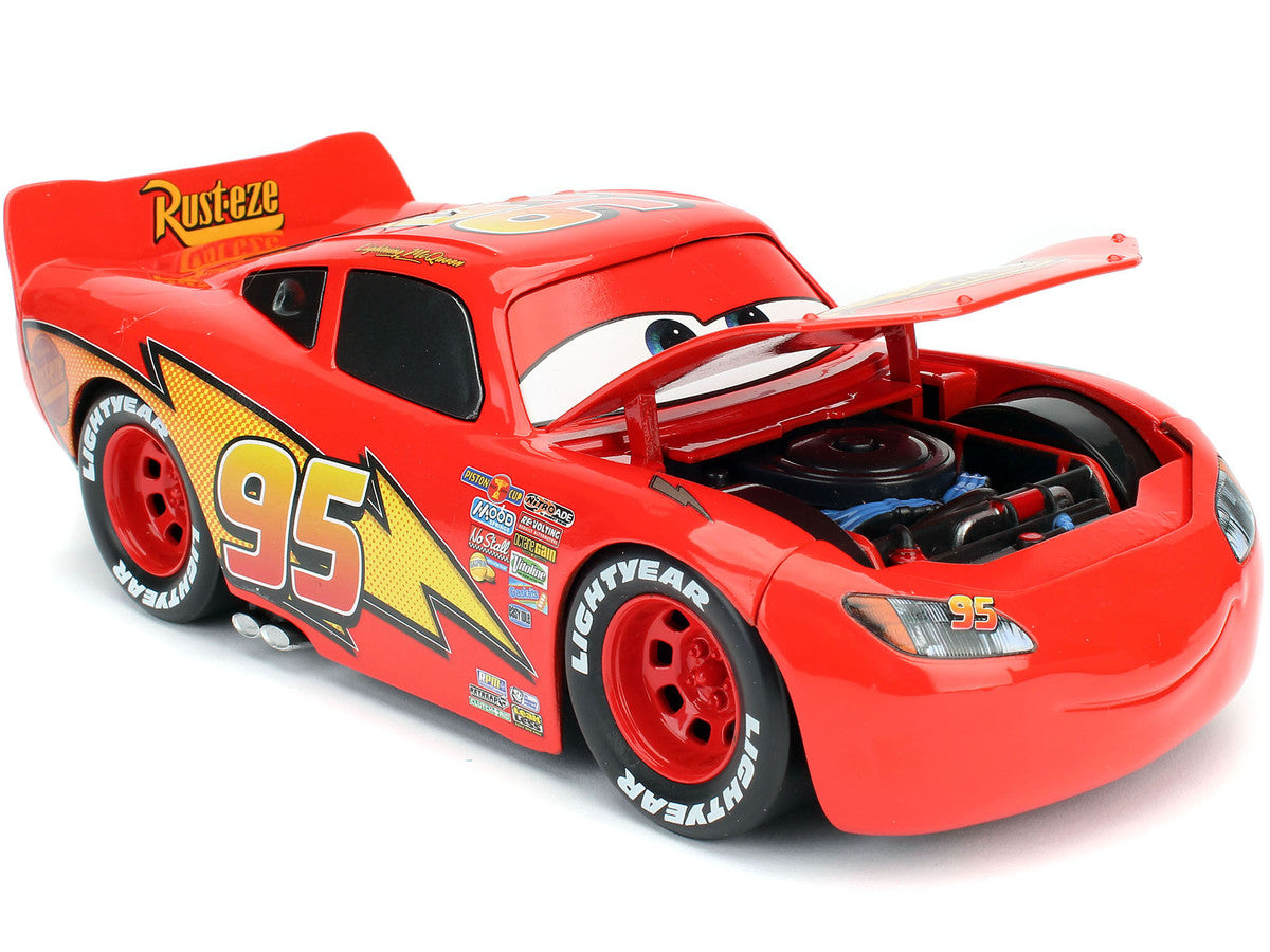 Lightning McQueen #95 Red with Extra Wheels Disney & Pixar "Cars" Movie "Hollywood Rides" Series Diecast Model Car by Jada LuxuryLifeWay Online Store