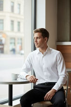 "Jamison" White Twill Spread Collar Dress Shirt LuxuryLifeWay Online Store