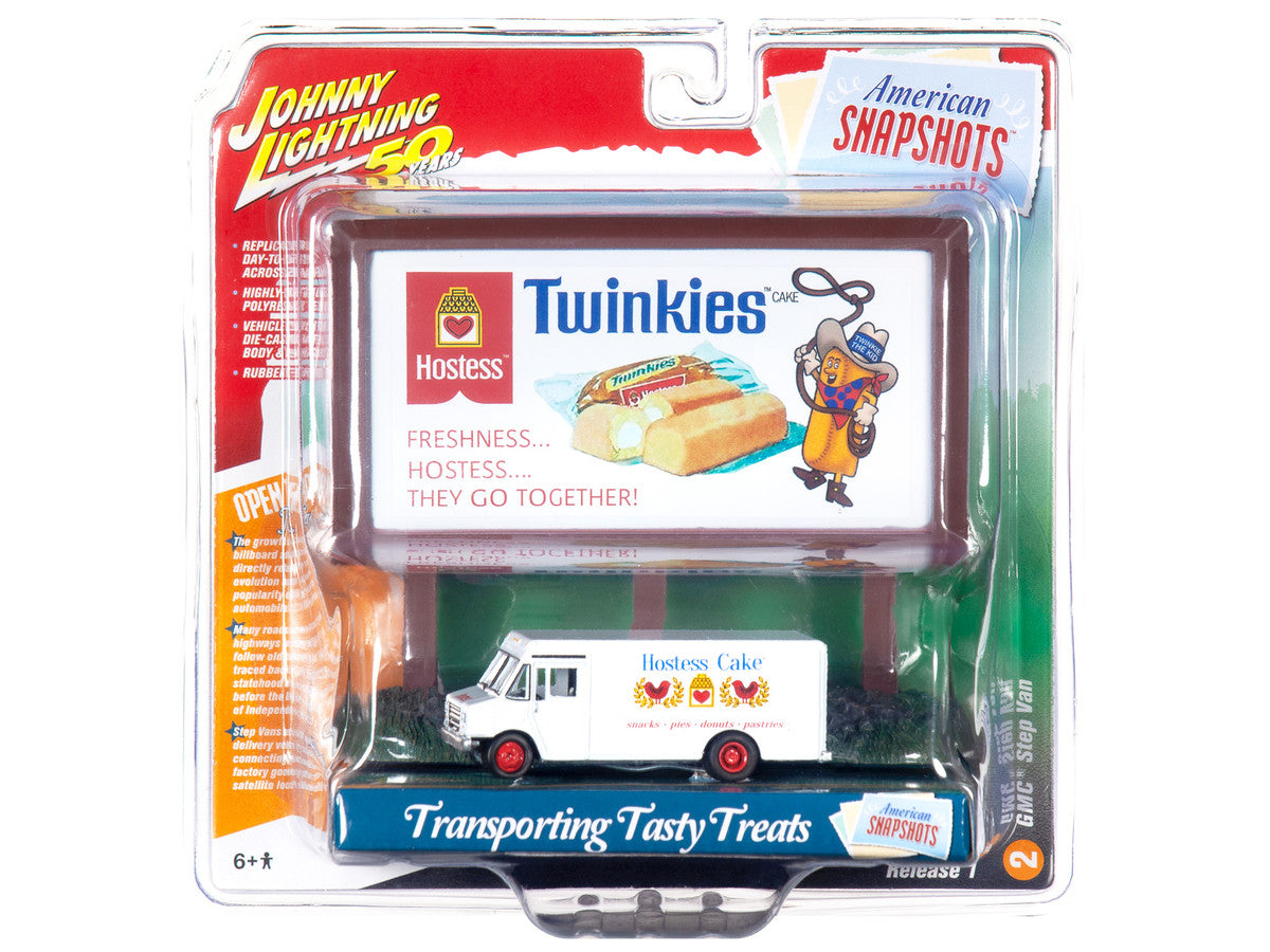 GMC Step Van White with "Hostess" Country Billboard "Johnny Lightning 50th Anniversary" 1/64 Diecast Model by Johnny Lightning LuxuryLifeWay Online Store