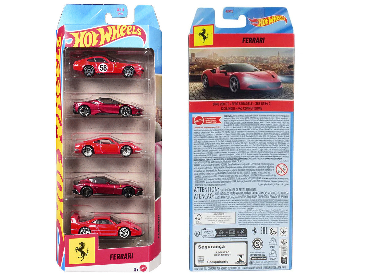 Ferrari 5 piece Set by Hot Wheels Diecast Model Cars by Hot Wheels LuxuryLifeWay Online Store