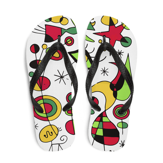 Joan Miro Peces de Colores (Colorful Fish) Artwork Flip-Flops LuxuryLifeWay Online Store
