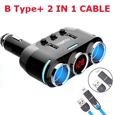 12V-24V Car splitter Cigarette Lighter Socket Plug Dual USB Charger Adapter