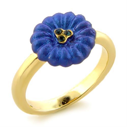LO091 - Gold White Metal Ring with Top Grade Crystal  in Montana LuxuryLifeWay Online Store