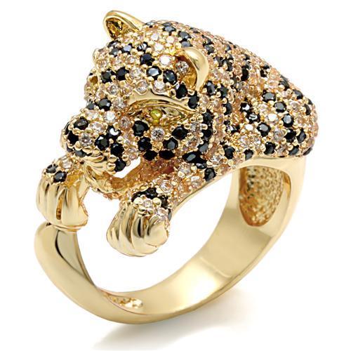 LO1480 - Imitation Gold Brass Ring with Synthetic Synthetic Glass in Peridot LuxuryLifeWay Online Store