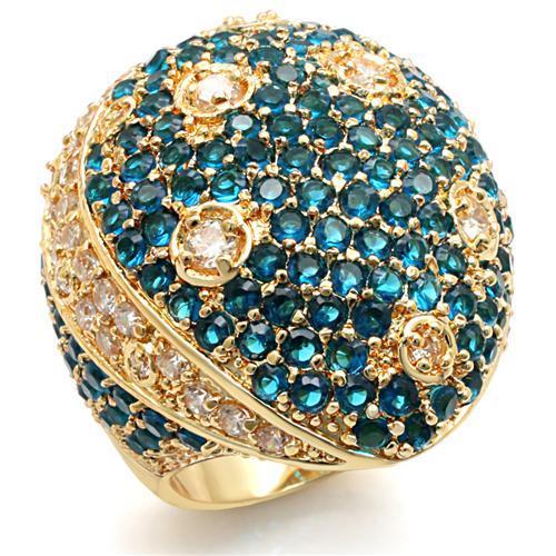 LO1491 - Imitation Gold Brass Ring with Synthetic Synthetic Glass in Montana LuxuryLifeWay Online Store