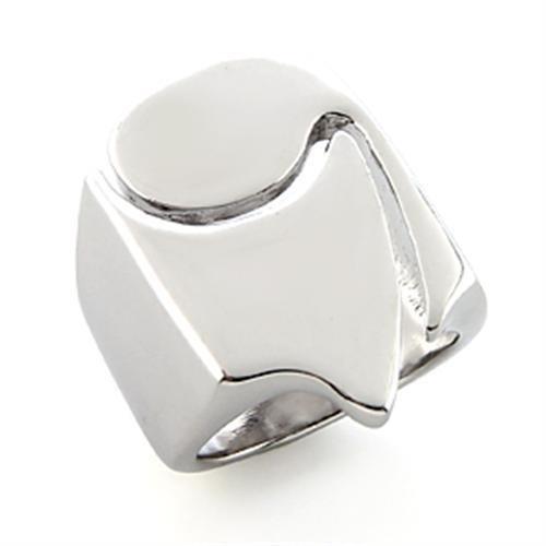 LO192 - Rhodium White Metal Ring with No Stone LuxuryLifeWay Online Store