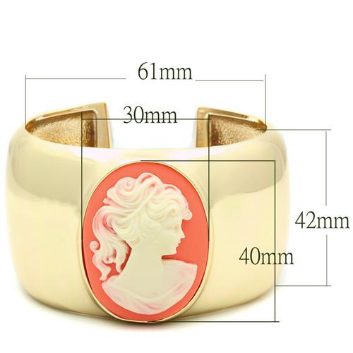 LO1964 - Gold Brass Bangle with Synthetic Synthetic Stone in Multi Color LuxuryLifeWay Online Store