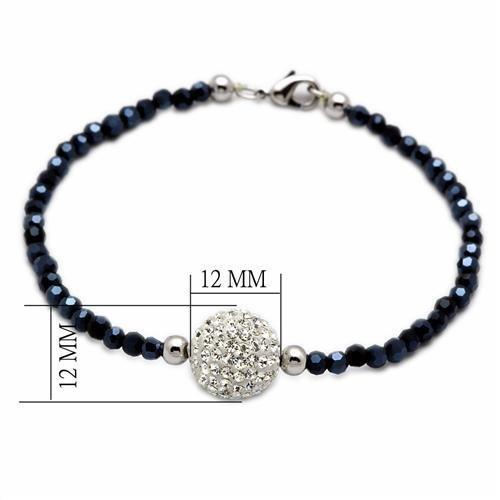 LO2047 - Rhodium Brass Bracelet with Top Grade Crystal  in Clear LuxuryLifeWay Online Store