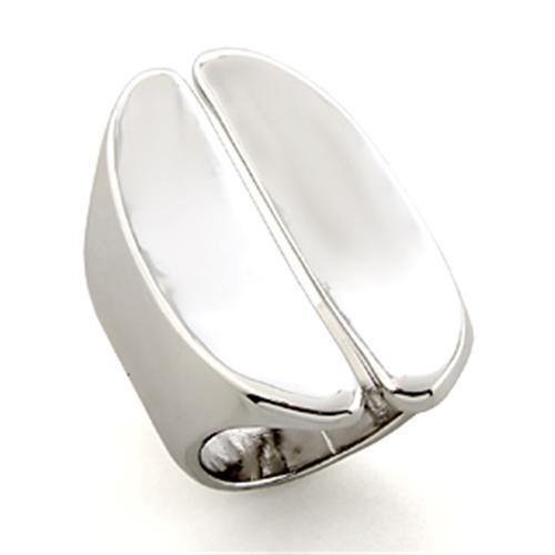 LO207 - Rhodium White Metal Ring with No Stone LuxuryLifeWay Online Store