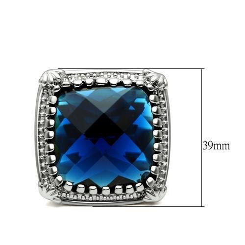 LO2089 - Rhodium Brass Ring with Synthetic Cat Eye in Montana LuxuryLifeWay Online Store
