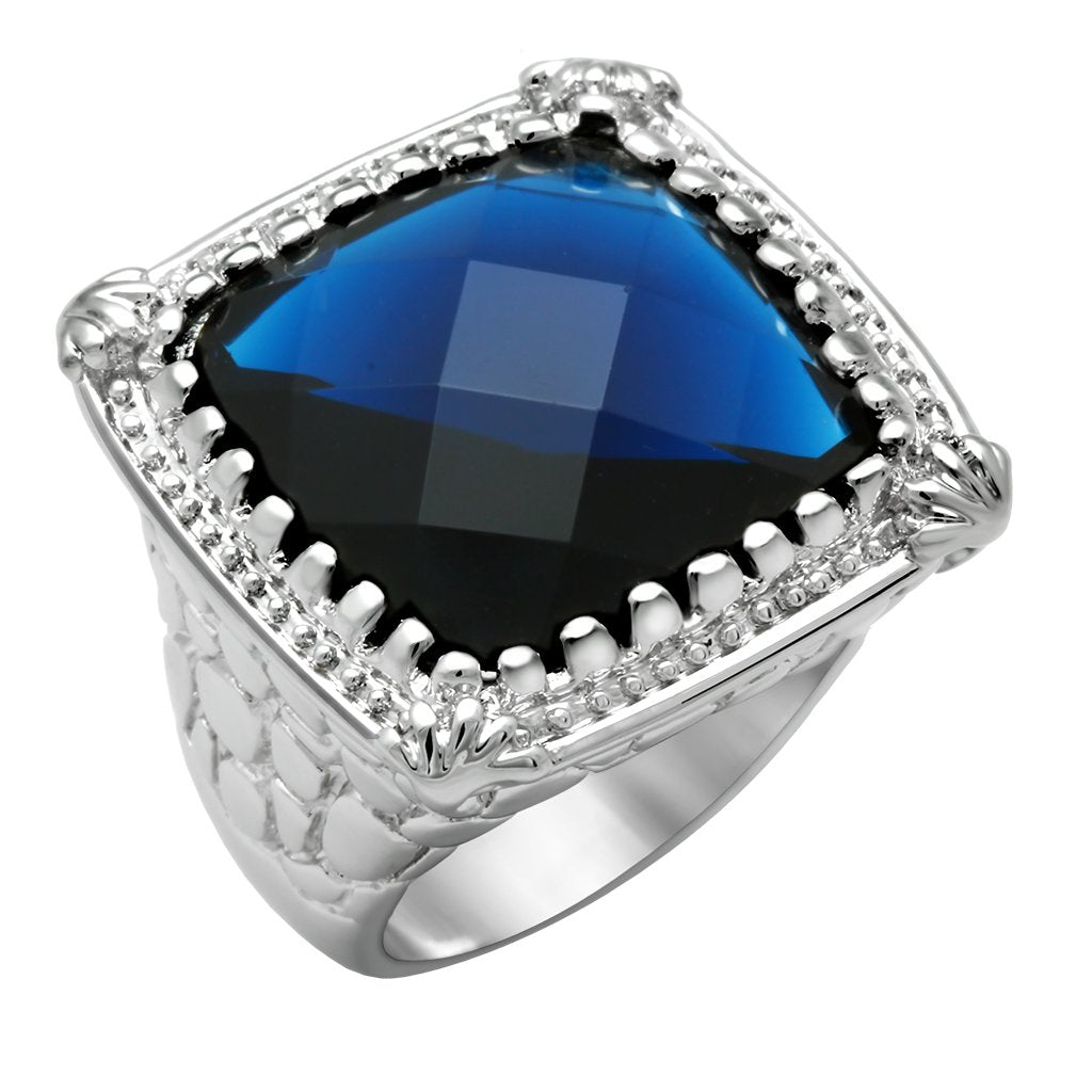 LO2089 - Rhodium Brass Ring with Synthetic Cat Eye in Montana LuxuryLifeWay Online Store