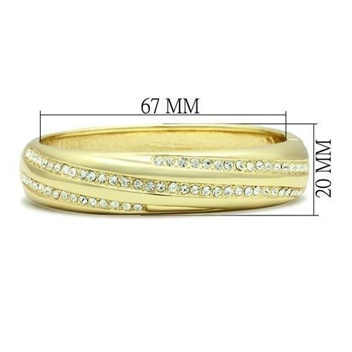 LO2150 - Flash Gold White Metal Bangle with Top Grade Crystal  in Clear LuxuryLifeWay Online Store