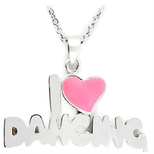 LO221 - Silver Brass Pendant with Epoxy  in Rose LuxuryLifeWay Online Store