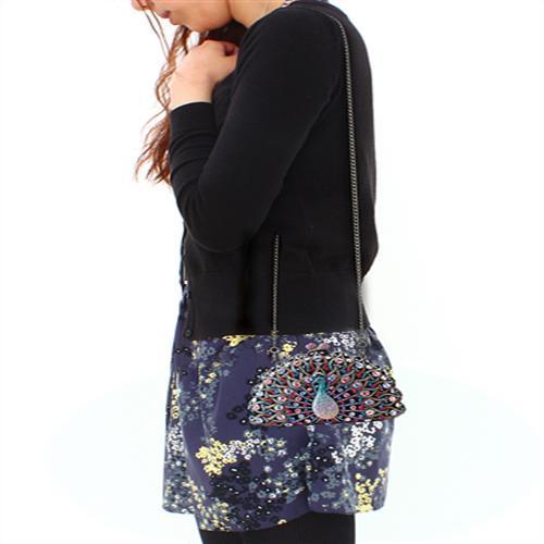 LO2370 - Ruthenium White Metal Clutch with Top Grade Crystal  in Multi Color LuxuryLifeWay Online Store