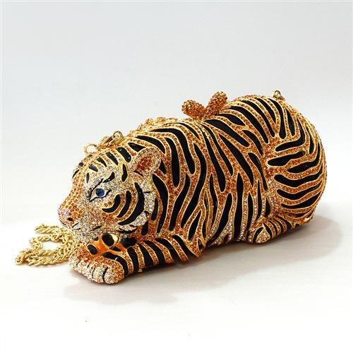 LO2371 - Gold White Metal Clutch with Top Grade Crystal  in Multi Color LuxuryLifeWay Online Store