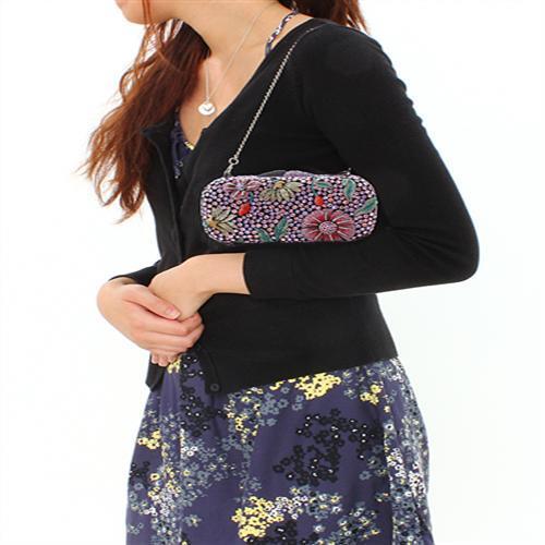 LO2374 - Ruthenium White Metal Clutch with Top Grade Crystal  in Multi Color LuxuryLifeWay Online Store