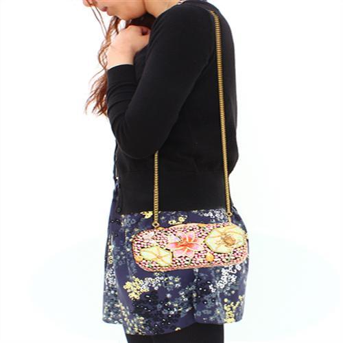 LO2375 - Ancientry Gold White Metal Clutch with Top Grade Crystal  in Multi Color LuxuryLifeWay Online Store