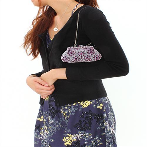 LO2376 - Imitation Rhodium White Metal Clutch with Top Grade Crystal  in Multi Color LuxuryLifeWay Online Store