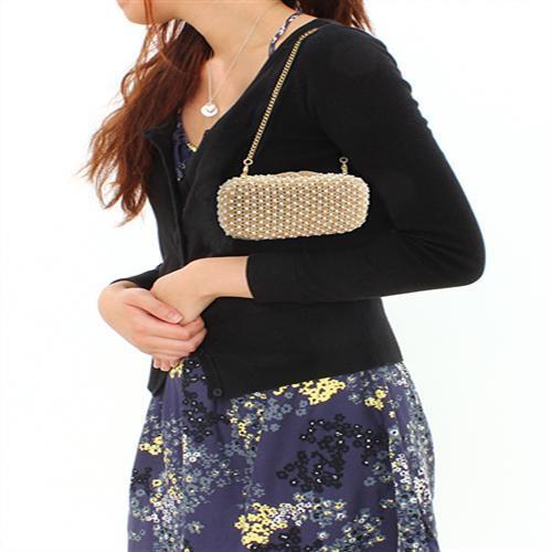 LO2377 - Gold White Metal Clutch with Top Grade Crystal  in Multi Color LuxuryLifeWay Online Store