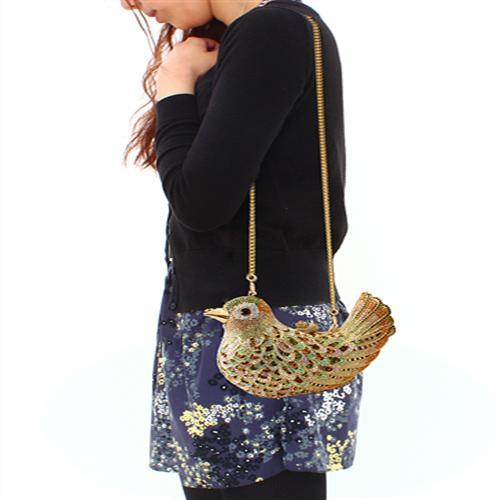 LO2378 - Gold White Metal Clutch with Top Grade Crystal  in Multi Color LuxuryLifeWay Online Store