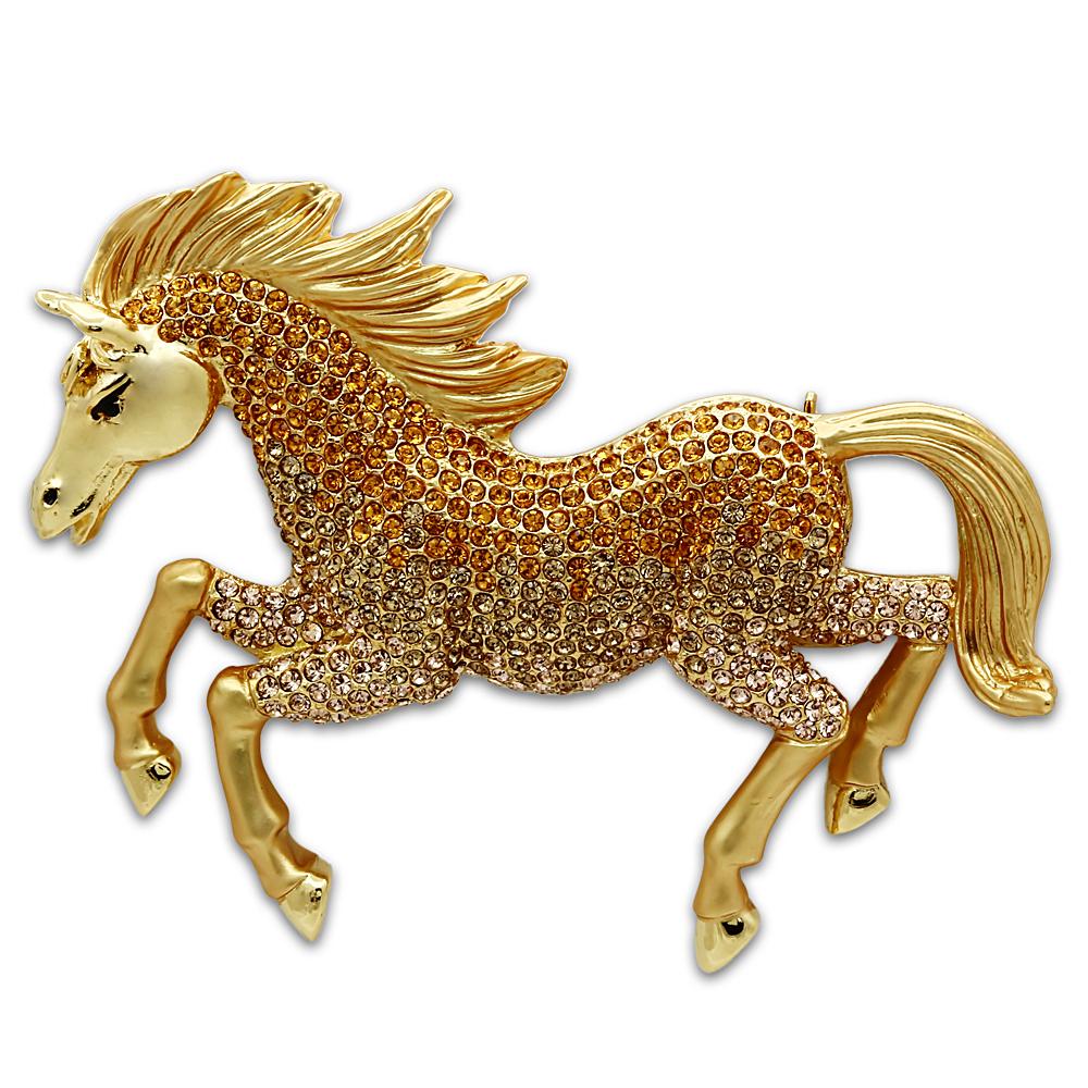 LO2404 - Matte Gold & Gold White Metal Brooches with Top Grade Crystal  in Multi Color LuxuryLifeWay Online Store