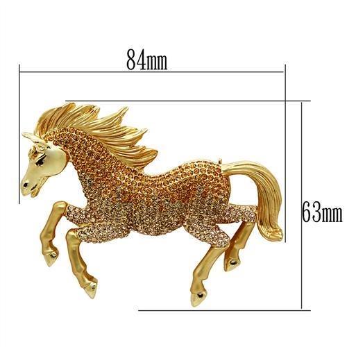 LO2404 - Matte Gold & Gold White Metal Brooches with Top Grade Crystal  in Multi Color LuxuryLifeWay Online Store