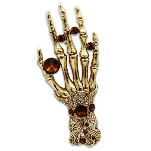 LO2418 - Gold White Metal Brooches with Top Grade Crystal  in Multi Color LuxuryLifeWay Online Store