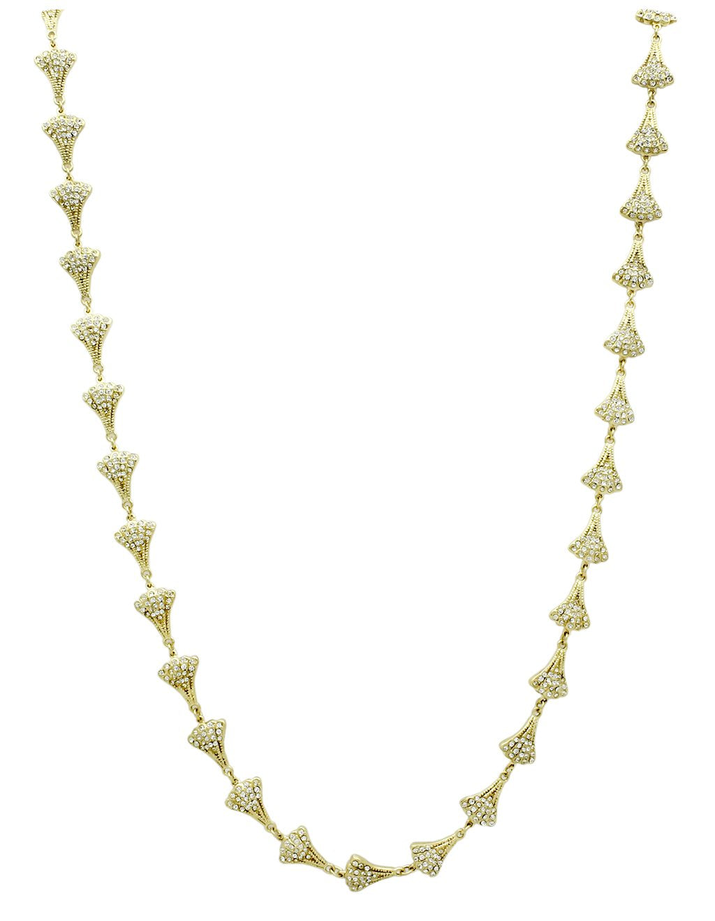 LO2625 - Gold Brass Necklace with Top Grade Crystal  in Clear LuxuryLifeWay Online Store