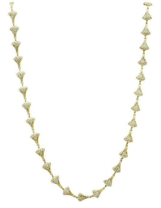 LO2625 - Gold Brass Necklace with Top Grade Crystal  in Clear LuxuryLifeWay Online Store