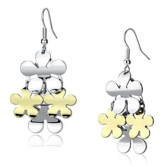 LO2686 - Gold+Rhodium Iron Earrings with No Stone LuxuryLifeWay Online Store