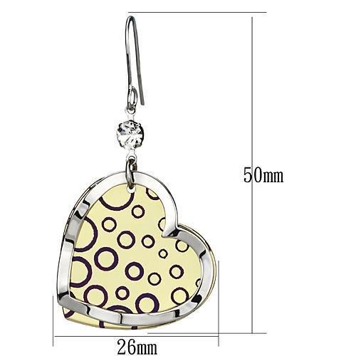 LO2694 - Gold+Rhodium Iron Earrings with Top Grade Crystal  in Clear LuxuryLifeWay Online Store