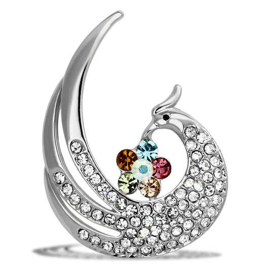LO2774 - Flash Rose Gold White Metal Brooches with Top Grade Crystal  in Multi Color LuxuryLifeWay Online Store
