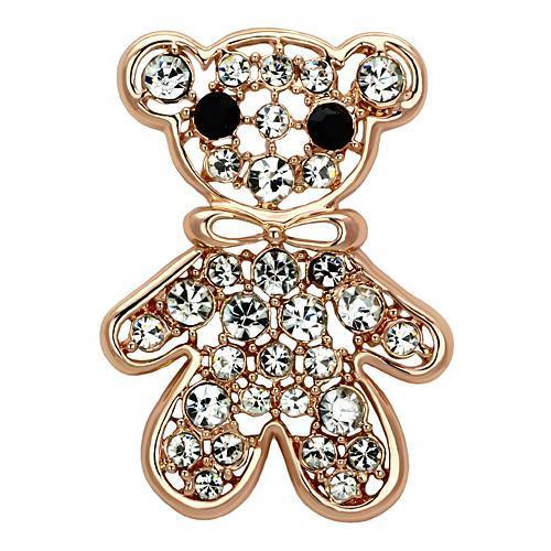 LO2792 - Flash Rose Gold White Metal Brooches with Top Grade Crystal  in Clear LuxuryLifeWay Online Store