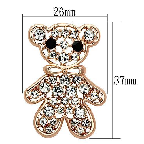 LO2792 - Flash Rose Gold White Metal Brooches with Top Grade Crystal  in Clear LuxuryLifeWay Online Store