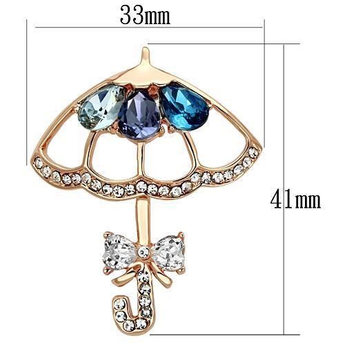 LO2855 - Flash Rose Gold White Metal Brooches with Synthetic Glass Bead in Multi Color LuxuryLifeWay Online Store