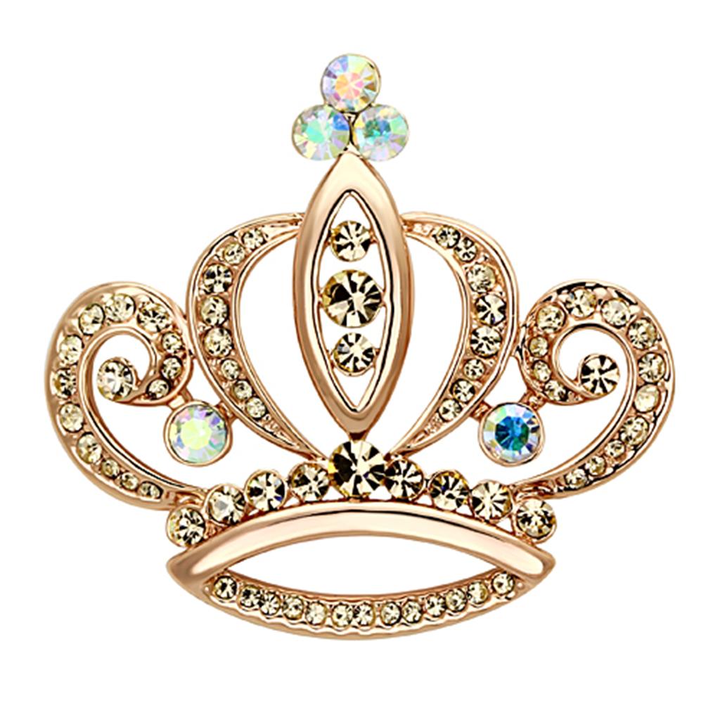 LO2871 - Flash Rose Gold White Metal Brooches with Top Grade Crystal  in Multi Color LuxuryLifeWay Online Store