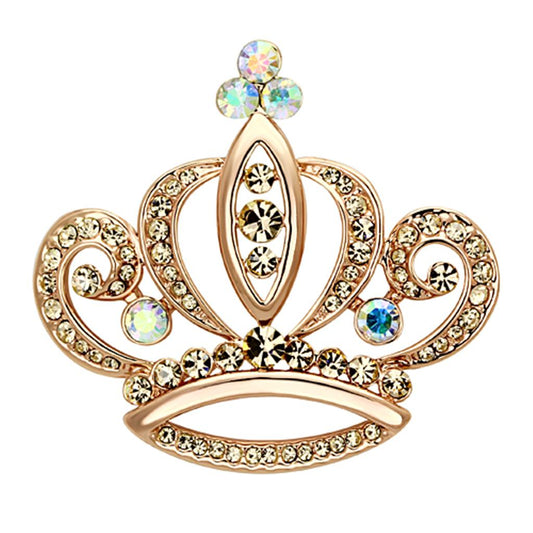 LO2871 - Flash Rose Gold White Metal Brooches with Top Grade Crystal  in Multi Color LuxuryLifeWay Online Store