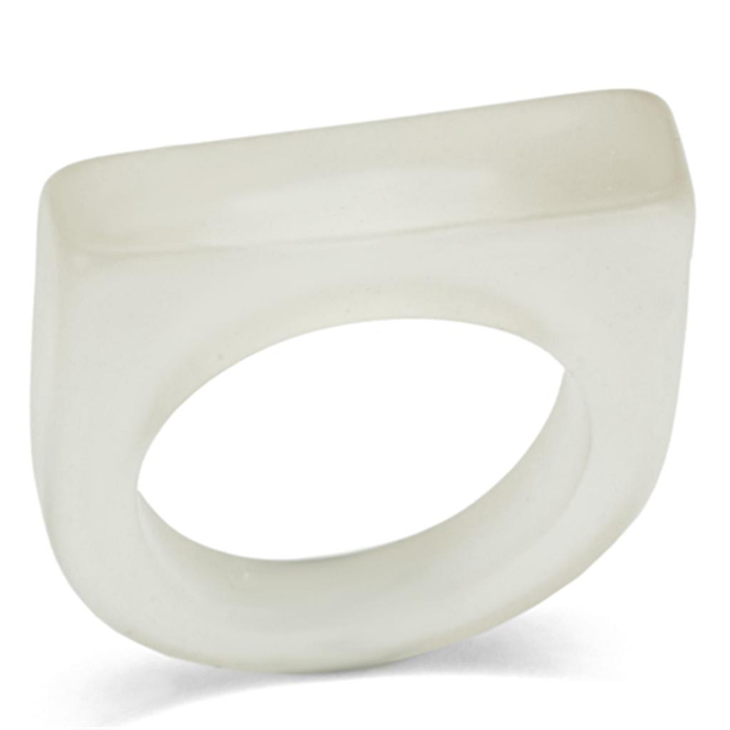 LO2965 -  Resin Ring with Synthetic Synthetic Stone in Clear LuxuryLifeWay Online Store