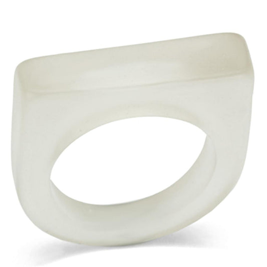 LO2965 -  Resin Ring with Synthetic Synthetic Stone in Clear LuxuryLifeWay Online Store