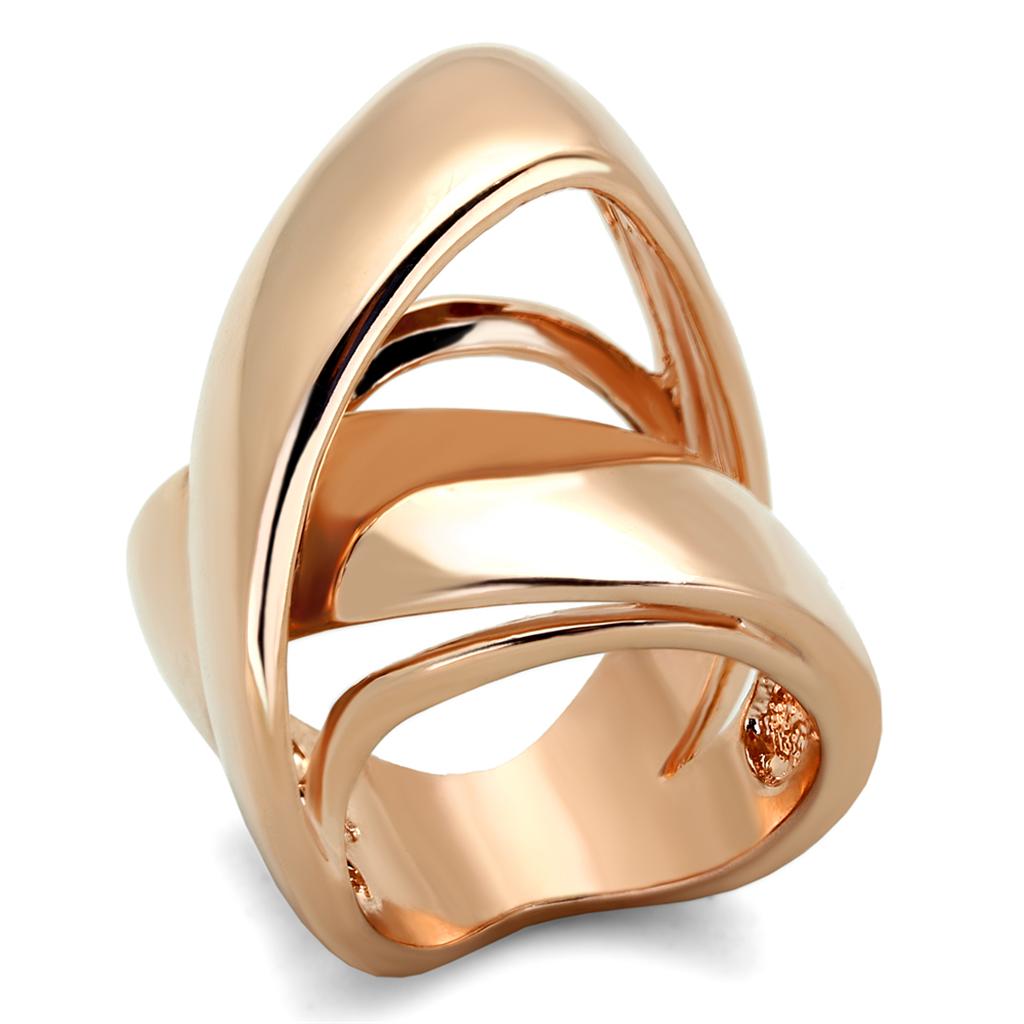 LO3201 - Rose Gold Brass Ring with No Stone LuxuryLifeWay Online Store