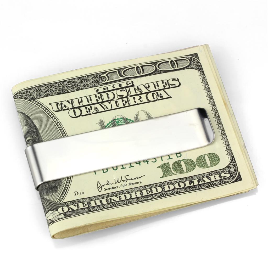 LO3384 - High polished (no plating) Stainless Steel Money clip with No Stone LuxuryLifeWay Online Store
