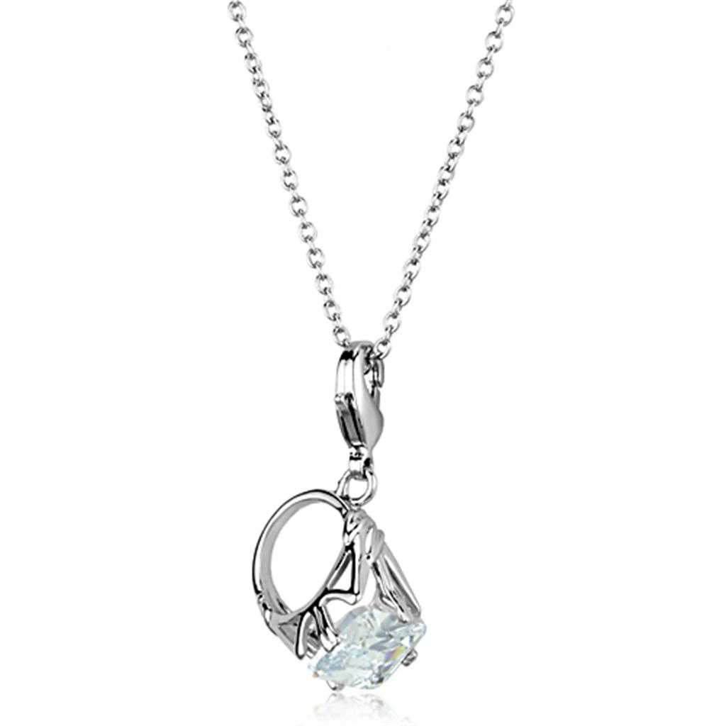 LO3491 - Rhodium Brass Pendant with AAA Grade CZ  in Clear LuxuryLifeWay Online Store