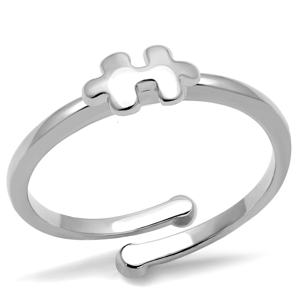 LO4027 - Rhodium Brass Ring with No Stone LuxuryLifeWay Online Store