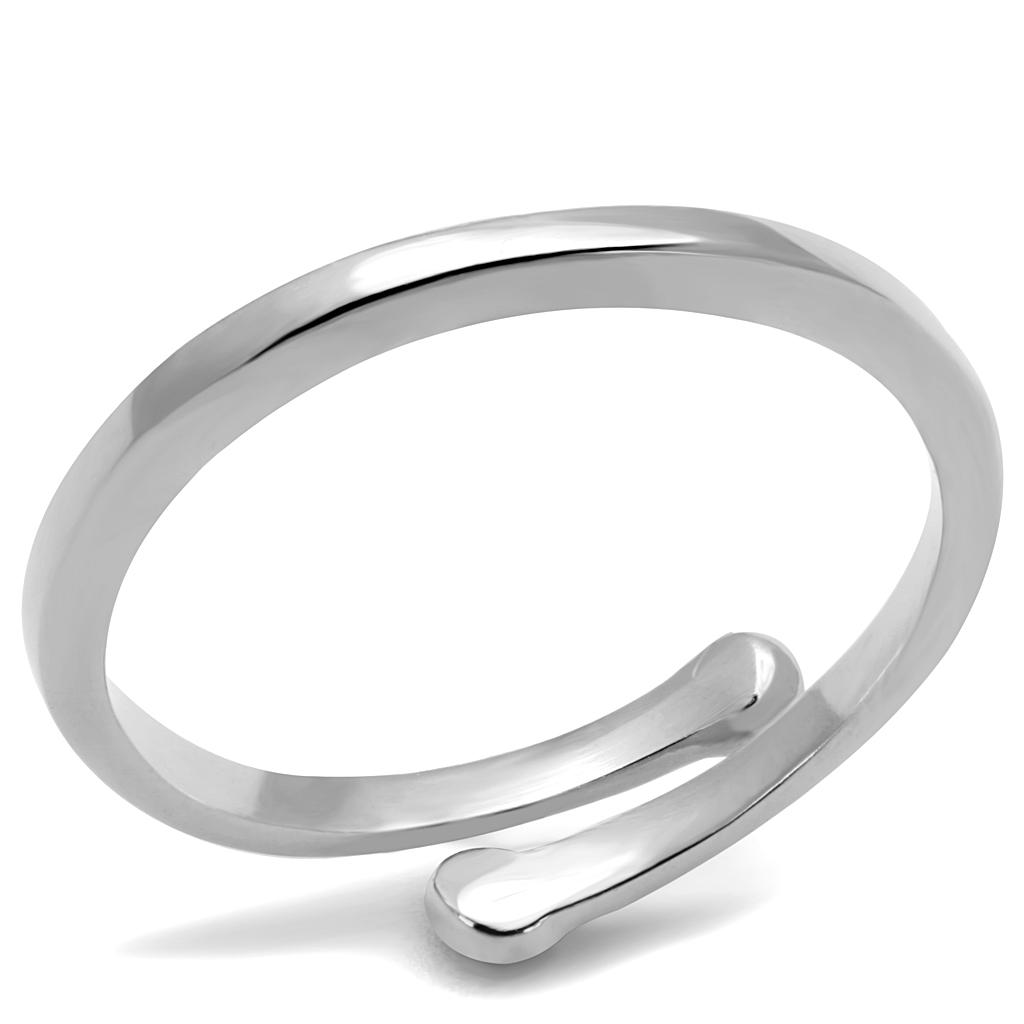 LO4039 - Rhodium Brass Ring with No Stone LuxuryLifeWay Online Store