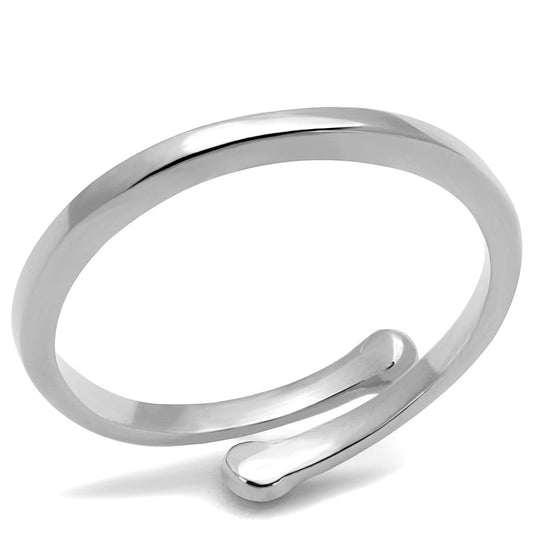 LO4039 - Rhodium Brass Ring with No Stone LuxuryLifeWay Online Store