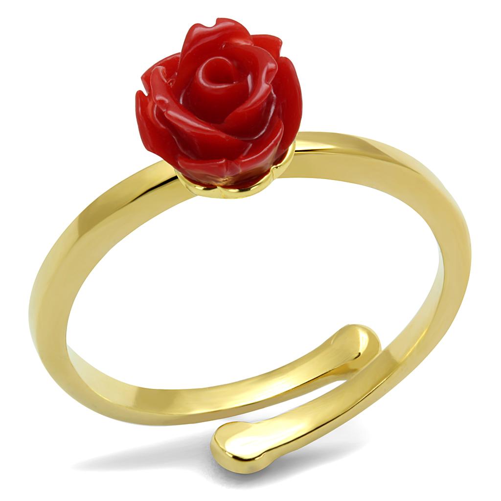 LO4058 - Flash Gold Brass Ring with Synthetic Synthetic Stone in Siam LuxuryLifeWay Online Store