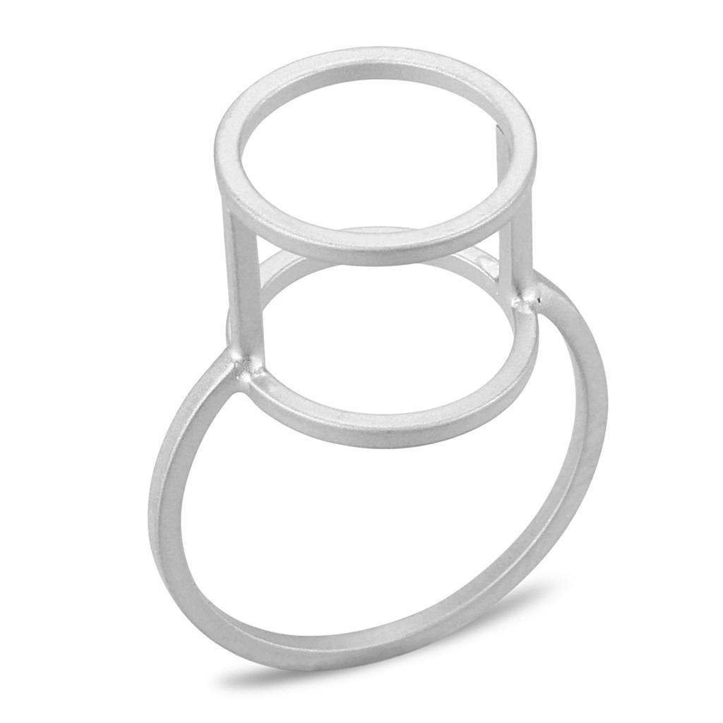 LO4250 - Matte Rhodium Brass Ring with No Stone LuxuryLifeWay Online Store